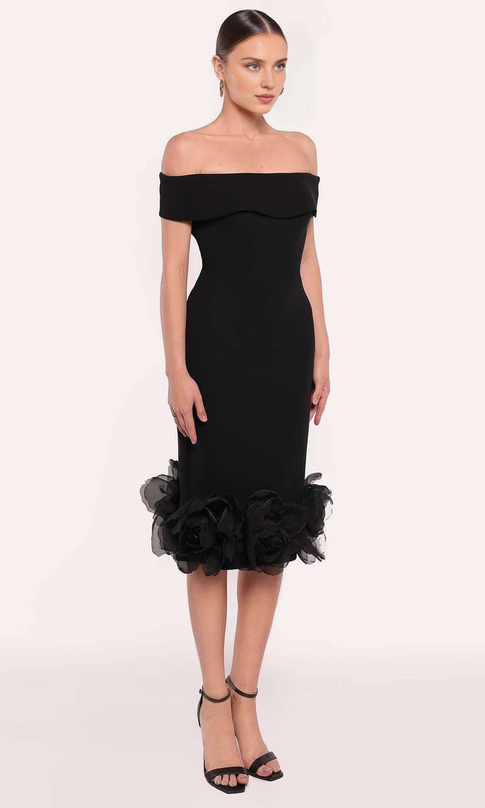 Formal Women's Dresses Handmade Floral Hem Cocktail Prom Dress Black Formal Dresses Prom Dresses Stores